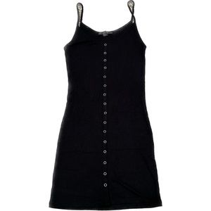 🌸FOREVER 21 BLACK SPAGHETTI STRAP DRESS WITH BUTTON DETAILING SIZE S